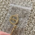 NEW Gold Plated “Miss” Glitter Circle Chain Earrings Glam Party Braided NIB Photo 4