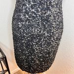 Parker  BLACK Serena Dress‎ Black Silk Sequins Mini Dress Size 4 Photo 6