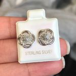 Sterling Silver Diamond Earrings Photo 1
