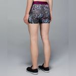 Lululemon What The Sport Short Floral Sport Tranquil Blue Dashing Purple Sz 6 Photo 2