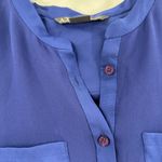 Armani Exchange  Blue 3/4 Sleeve Sheer Tunic Top Women's Size Medium FLAW Photo 4