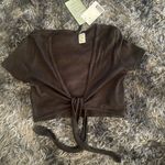 H&M Stylish Mesh Black Tie-Front Crop Top - Size XS - NWT Photo 1