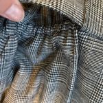 Vintage Long Sleeve Black Collared V Neck Plaid Belt Midi Dress Size 4 Gray Photo 7