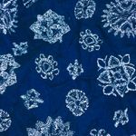 Norton Mcnaughton Vintage 80s Navy Blue White Medallion Rayon Midi Skirt M L Photo 5