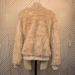 Chaser Faux Fur Lamby Bomber Jacket in Cream Photo 8