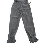 Alice + Olivia Alice + Olivia Pants Womens 4 Gray LIAM Paperbag Waist Tie Linen Blend Classic Photo 3