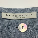 Bryn Walker Blue 100% Linen Button Front Top Womens Size XS Sleeveless Coastal Photo 1
