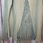 Soft Surroundings  Green Zip Up Crochet Back Panel Lightweight Jacket Size Medium Photo 7