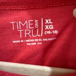 Time and Tru Womens XL Long Sleeve Crew Neck T Shirt Apple Juice HTR Top Red Photo 2
