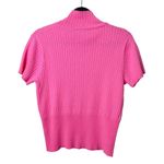 pinko bubblegum barbie pink ribbed knit mock neck short sleeve sweater top Size L Photo 3