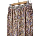 ZARA Floral Satin Flowing Trousers Pants Elastic Waist Photo 7