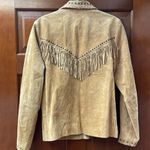 Vintage Suguaro West suede embroidered fringe jacket large Tan Photo 7