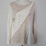 Edge Sugarfox Mauve Floral Colorblock Lettuce  Long Sleeve Tee Size 1X Photo 1