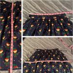 Modcloth  More Than Charming Cotton Skirt Santa Elf Print A-line Navy Blue Size M Photo 9