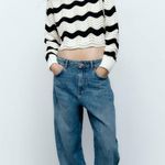 ZARA nwt chenille knitted striped turtleneck sweater top Photo 3