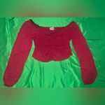 Urban Outfitters  Women's Burgundy Off-Shoulder Top size Large Photo 1