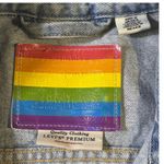 Levi's  Premium Pride LGBTQ+ Rainbow Denim Jean‎ Jacket XXL Distressed Photo 4