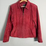 Uniform John Paul Richard 100% Leather Suede Full Zip Jacket Women's Medium Red Photo 2