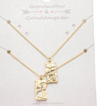 Brand New Boutique Grandma Grandma’s Girl Granddaughter Gold Share Necklace Set Photo 0