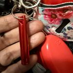 Handmade Vibrant Red Keychain‎ Set with Floral Pouch Photo 6