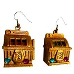 Money Game Camp Novelty Earrings Gold Photo 1