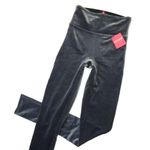 Spanx NWT 2070 High Waist Stretch Velvet Leggings in Silver Chrome XS $98 Photo 1