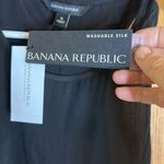 Banana Republic  Sheer Black Crewneck Racer Back Sleeveless Washable Silk Tank Photo 6