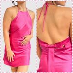 NWT LENA L Charm Tie Back Halter Mini Dress Pink Size L Photo 1