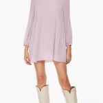 Aritzia Wilfred Daydreamer Mini Dress Sz Small Cloudy Lilac Pleated Long Sleeves Photo 0