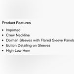 Black Rainn ELLEN TRACY women’s size small hi low hem blouse dolman sleeves linen blend NWT Photo 7