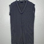 ATM Anthony Thomas Melillo Women M Blue White Stripe V Neck Dress Knit Pockets Size M Photo 0