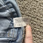 Gloria Vanderbilt  Woman's 8 Blue White Striped Skirt Frayed Hem Pockets Photo 7