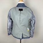 Banana Republic  Blazer Jacket Women 4 Blue Chambray Linen Cotton 2-Button Office Photo 8