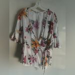 Old Navy  Women’s Linen Floral Hawaiian Tropical Wrap Top Photo 1