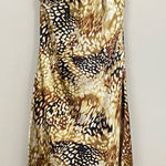 Boston Proper  VTG Animal Print Silk‎ Satin Halter Dress Size 10 Photo 0