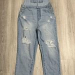 Wax Jean Distressed Denim Overall Jeans Photo 0
