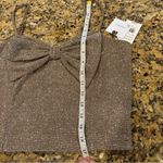 BE ORIGINAL SPARKLE CROP TOP SIZE M BOW NWT ADJ STRAP HOLIDAY PARTY Light Gold Size M Photo 12