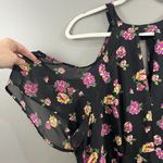 Torrid Multi-Color Floral Print Chiffon Cold Shoulder V-Neck Dress Size 18 Geo Floral Photo 3