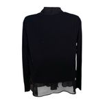 Saturday Sunday Chiffon Knit Cardigan Mixed Media Sheer Trim Black XS Photo 1