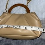 Tan Handbag with Wooden Handle Vegan Leather Adorable and Chic Crossbody Chain Photo 6