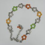 Y2K Groovy Flower Chain Belt Retro Mod Festival Colorful Metal Statement 26 Photo 5