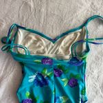 Anne cole Vintage Blue Floral One Piece Swimsuit Photo 4