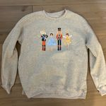 NEW Christmas Nutcracker Sweatshirt Oversized Crewneck Holiday Sweatershirt S Gray Photo 0