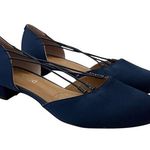 J.Renee Strappy D’Orsay Low Heel Pumps Criss Cross Detail Navy 8.5 Blue Photo 0