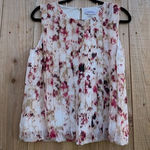 Calvin Klein Top Womens medium Multicolor Abstract Watercolor white pink… Photo 0