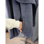 Free People  Mina Jacket Heathered Navy Draped Wool Blend Open Front L Photo 4