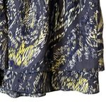 Walter 100% Silk‎ Blue Yellow White Tiered Mini Skirt Womens 0 Artsy Abstract Photo 7