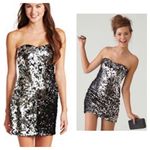 As You Wish As U Wish strapless sequin‎ black silver stretchy Photo 1