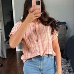 Universal Threads Salmon Checkard Button-Up Shirt Photo 3