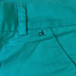 Calvin Klein Women Teal Blue Bermuda Shorts Size 4 Flat Front CK Logo Photo 2